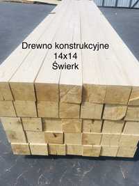 Drewno konstrukcyjne , suszone strugane, 14x14 świerk