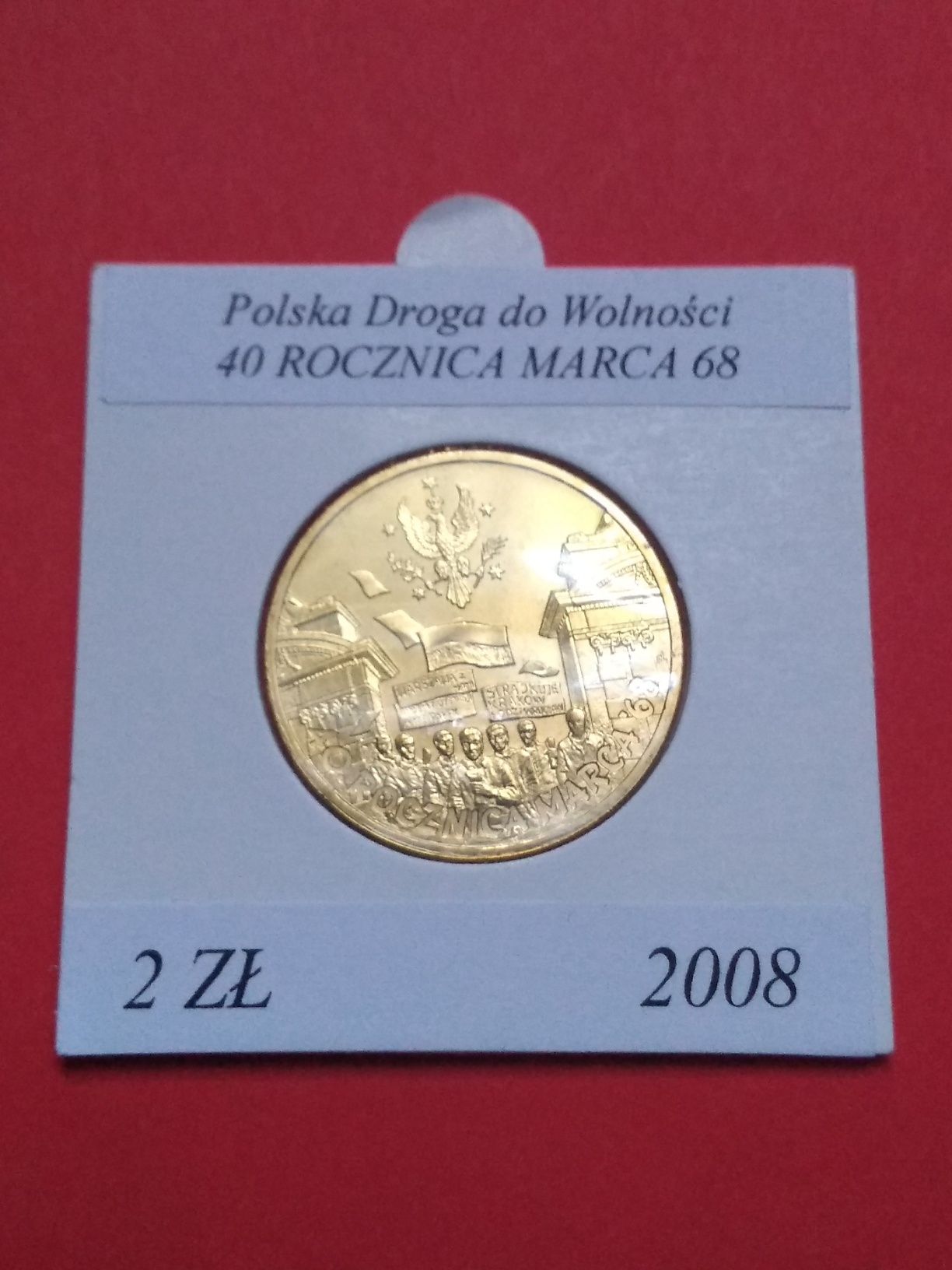 Moneta 2 zł NG 2008 rocznica marca 68
