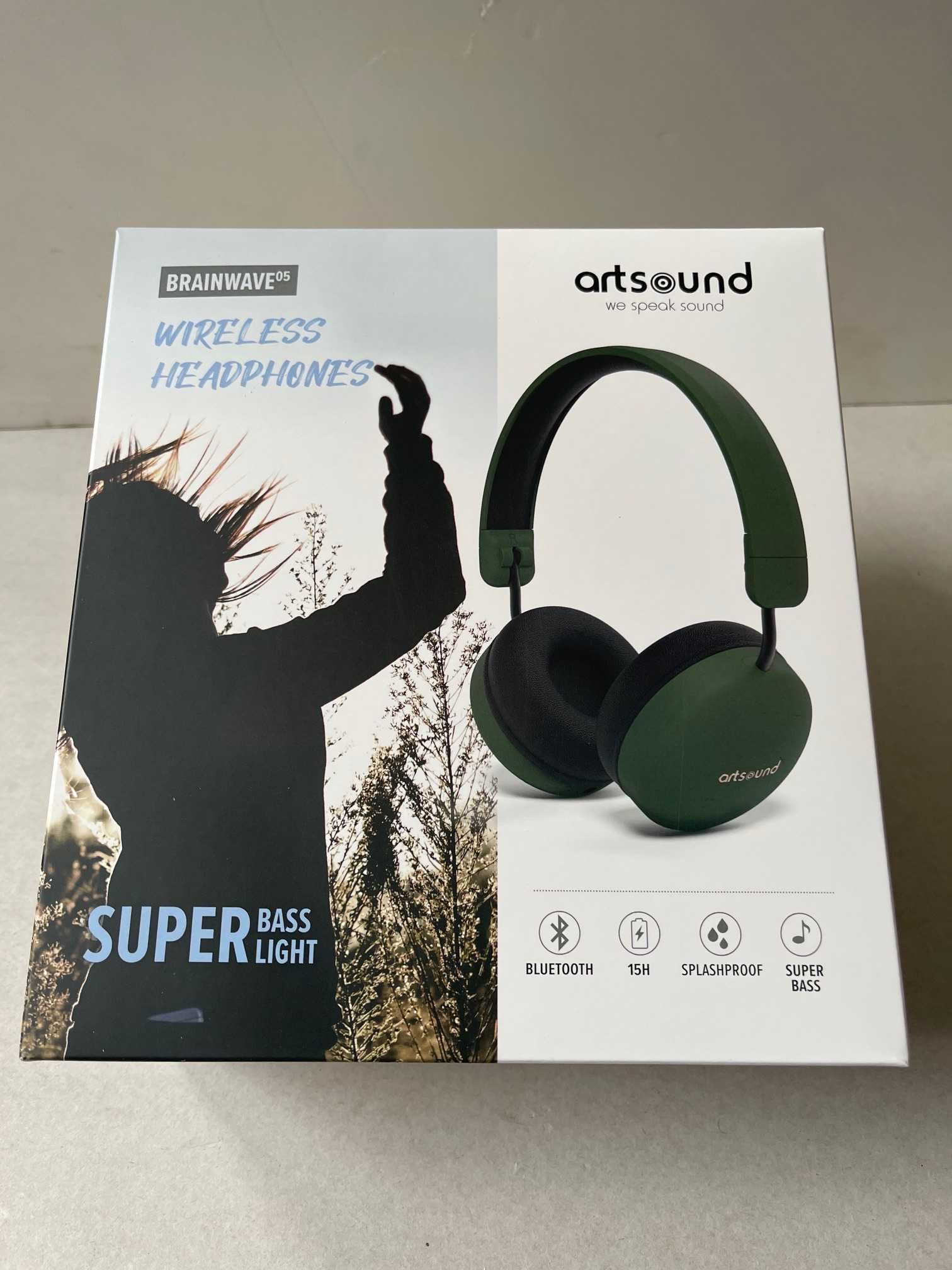 Auscultadores sem fio Bluetooth 5.0 com 1 microfone, BWave5, verde