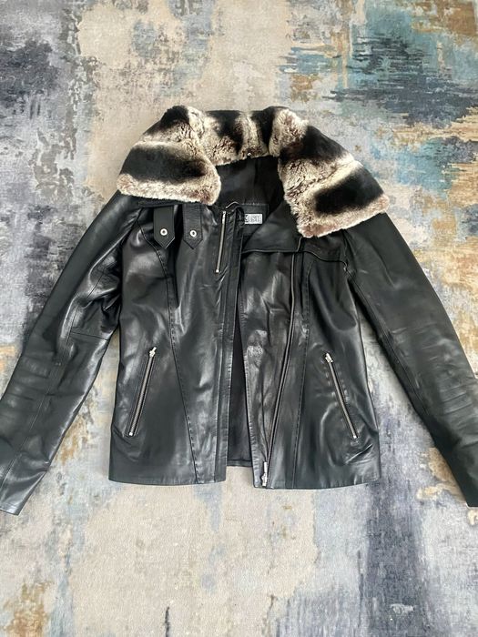 Skórzsna kurtka z prawdziwego futra