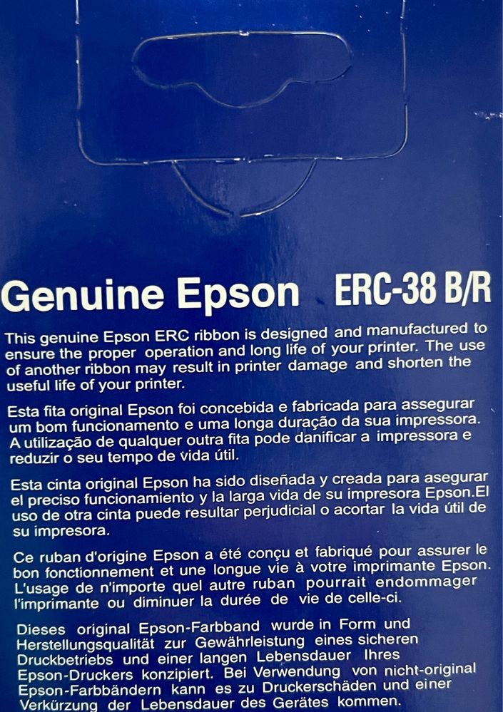 Fita Epson ERC-38 B/R (varias unidades) Novo