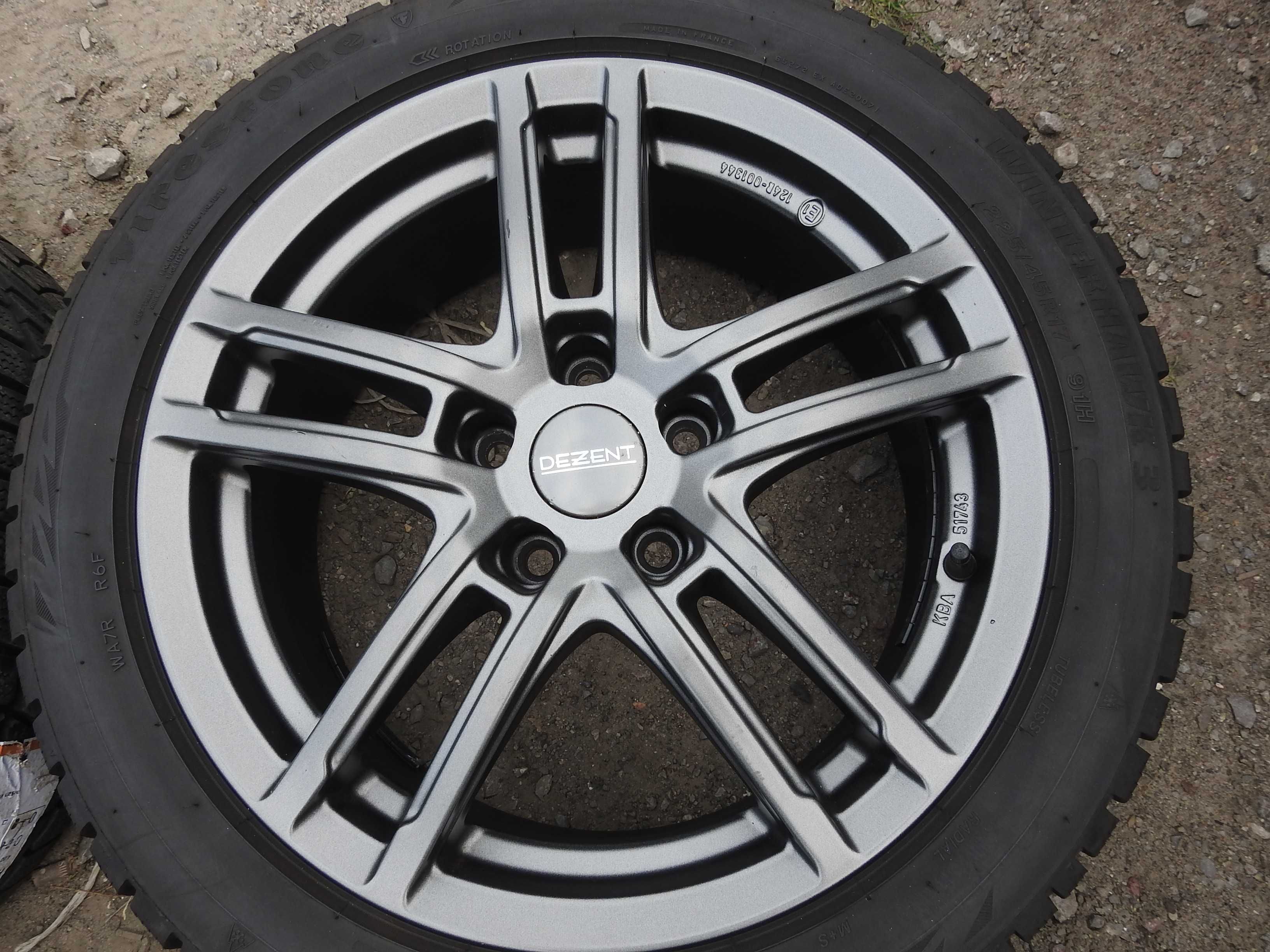 4xAlufelgi 17'' 5x112 7J ET49 Dezent 2019rok piasta 57,1 VW SKODA AUDI