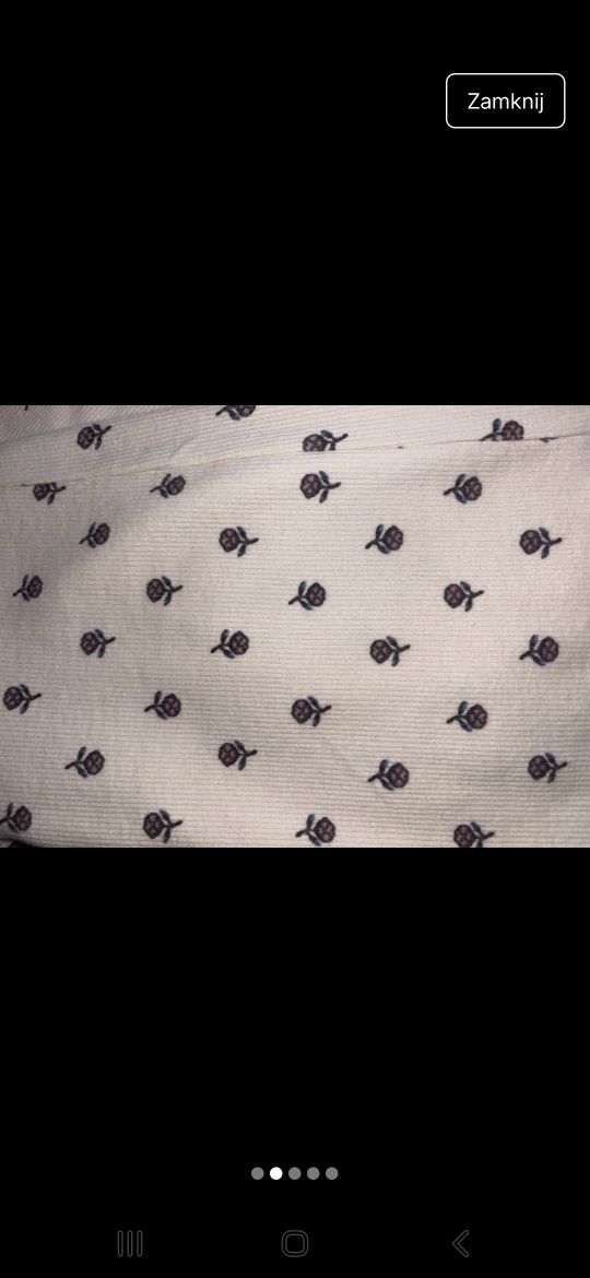 Spodnie  H&M – legginsy 134 – prążkowane, kwiatki, rozszerzane!