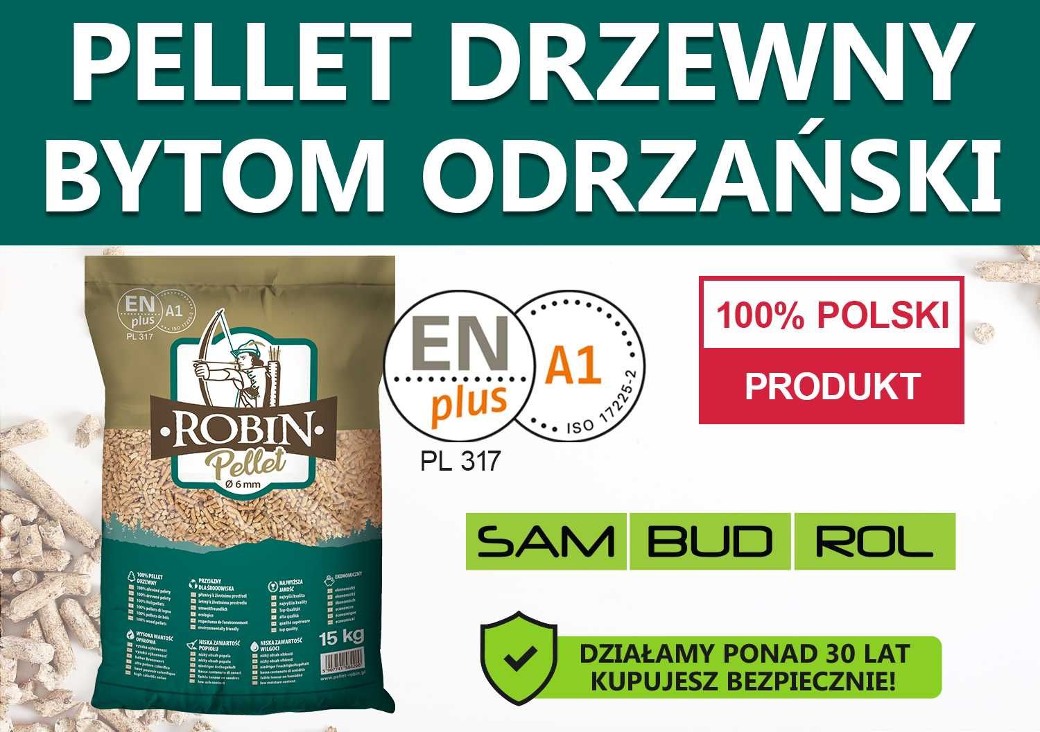 Pellet drzewny BYTOM ODRZAŃSKI, certyfikat A1 ENplus, TRANSPORT
