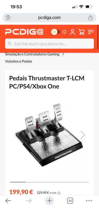 Pedais Thrustmaster TLCM - com célula de carga