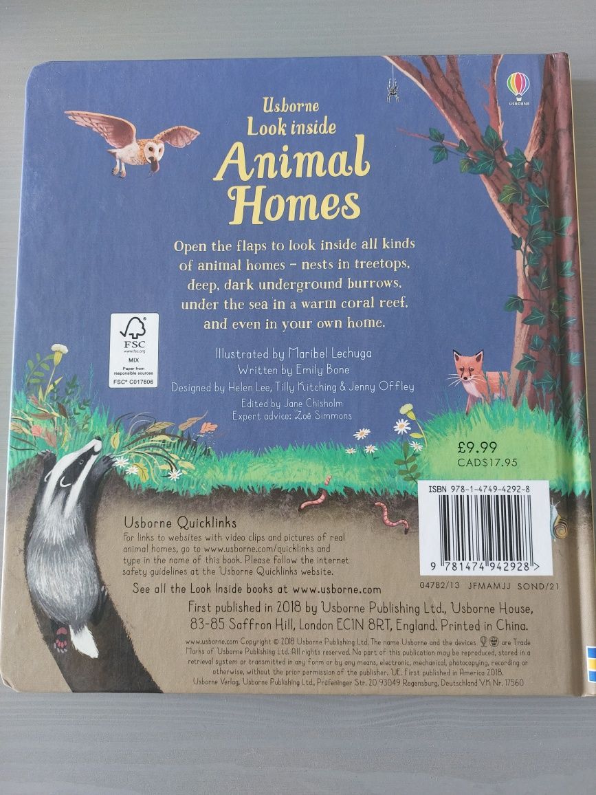 Usborne Look inside Animal Homes