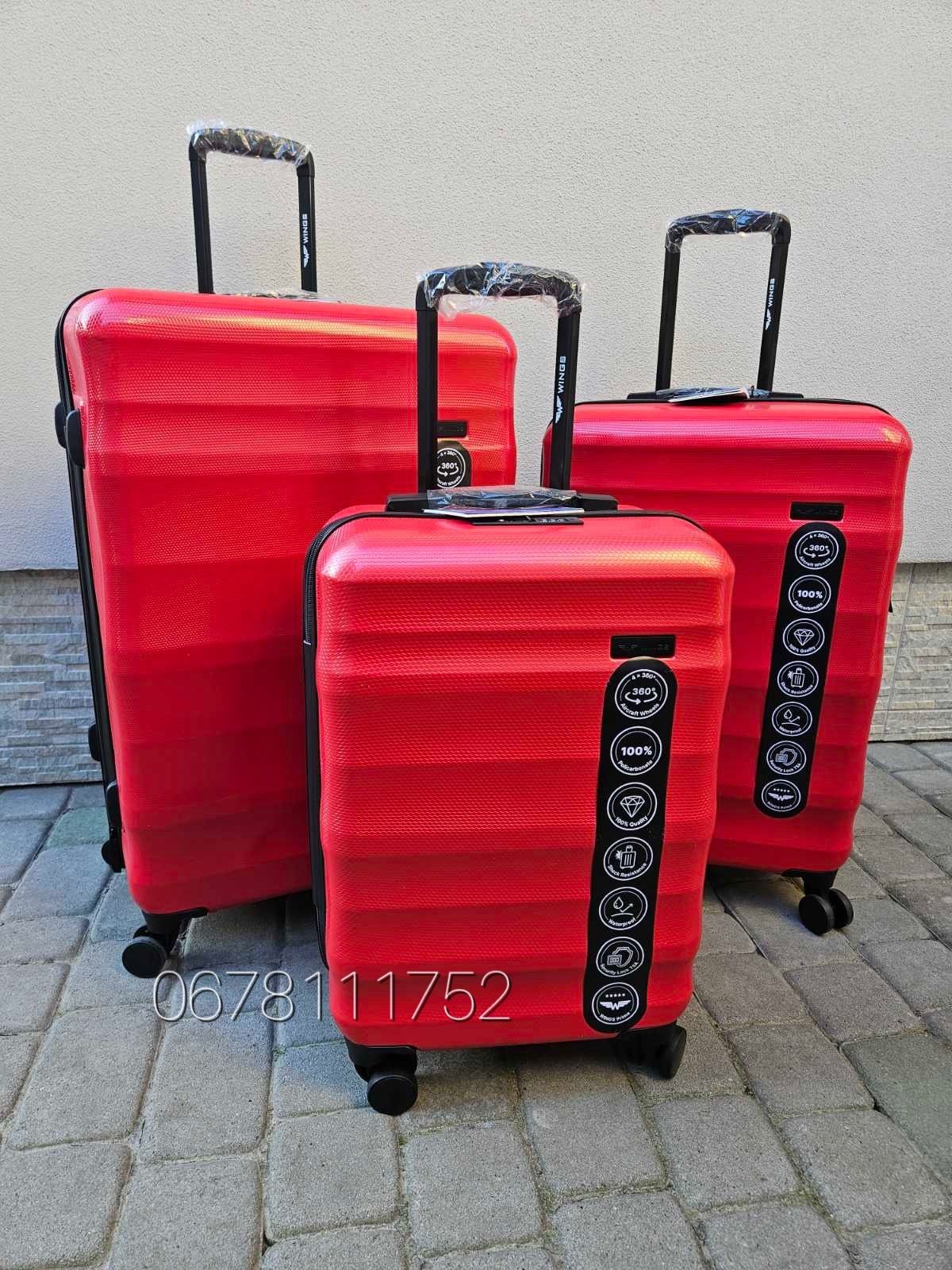 РОЗМІР L РОЗПРОДАЖ WINGS PC17268 Польща 100% полікарбонат валізи