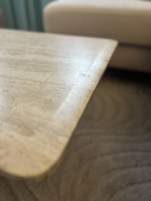 Stolik trawertynowy kamienny - trawertyn lata 70 80 vintage design