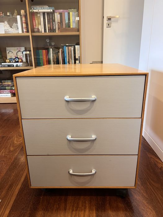 Armário com gavetas e rodas para escritório