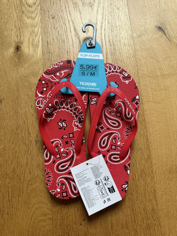 Klapki damskie japonki tezenis s-m czerwone