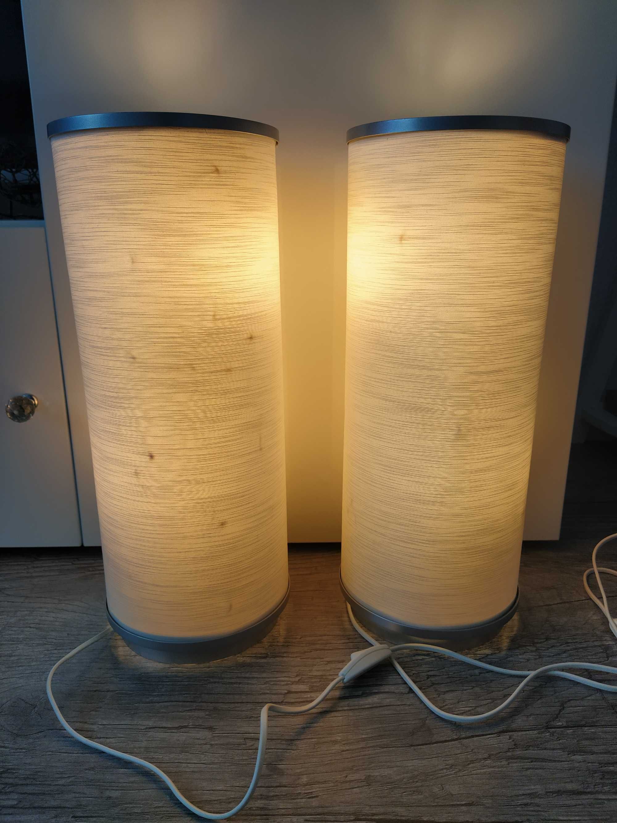 Lampa stołowa biało szara tuba IKEA VIDJA 48cm x 2szt.