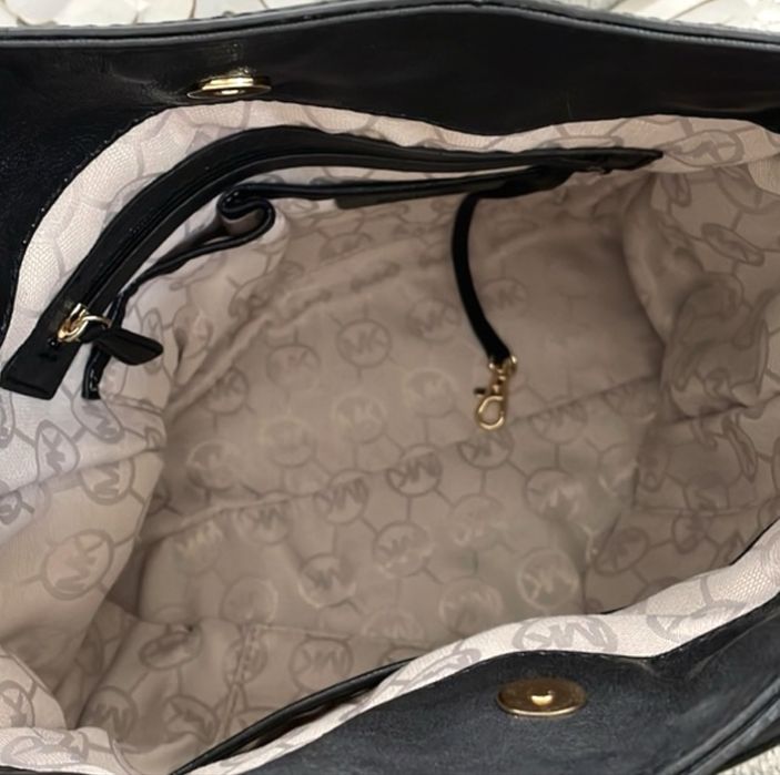 Женская черная кожаная сумка Michael Kors Hamilton оригинал шопер