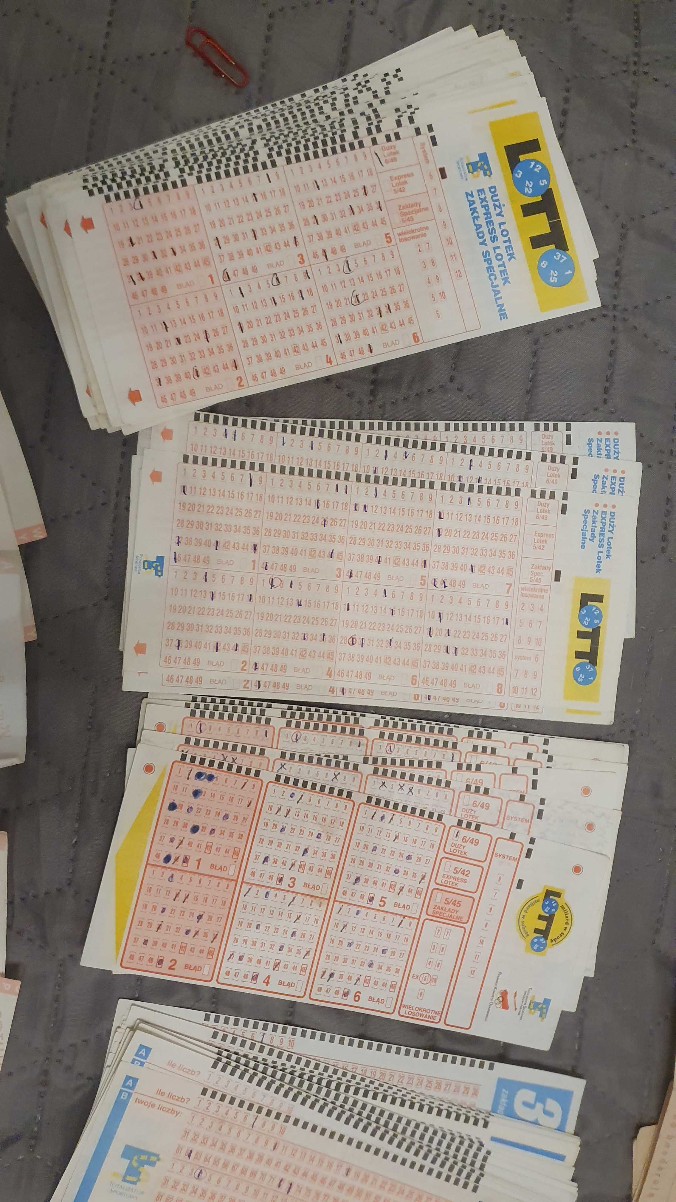 Stare kupony lotto i toto sportowe kolekcjonerskie