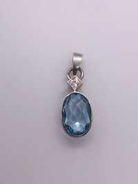 Topaz sky blue srebro 925 zawieszka