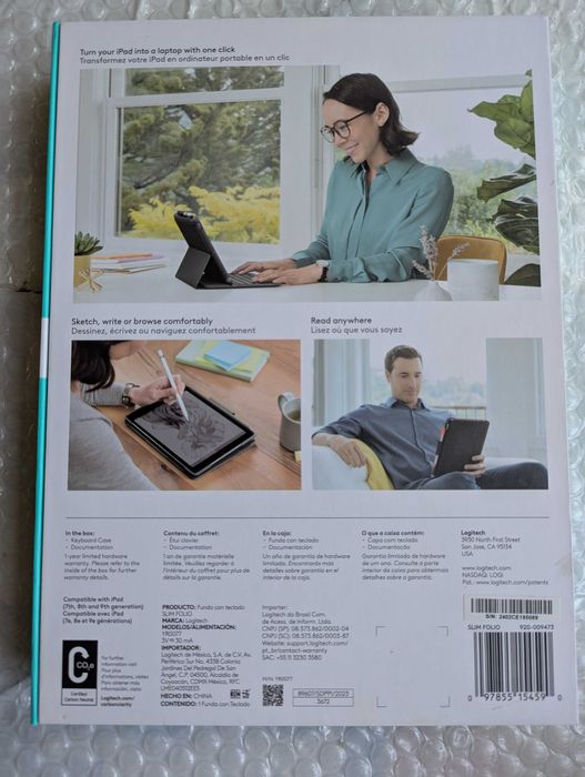 нова США logitech Slim Folio чохол - клавіатура для iPad 7 8 9 th gen