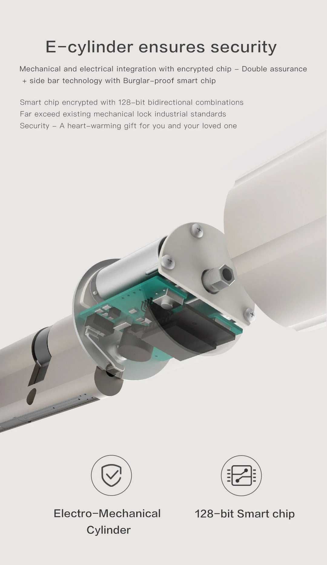 Розумний циліндр Zigbee Smart Lock Cylinder E-keys Mihome