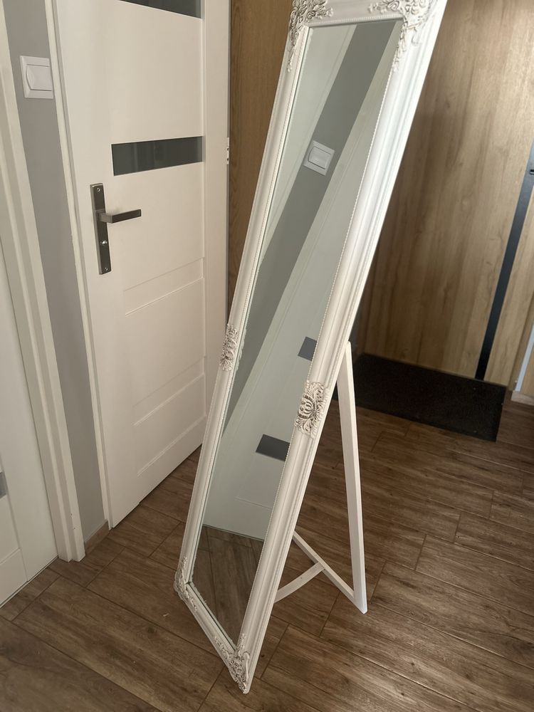 Lustro stojące białe 40x160