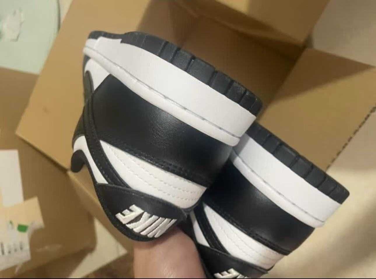 Panda DUNK Sneakers, white and black, 41