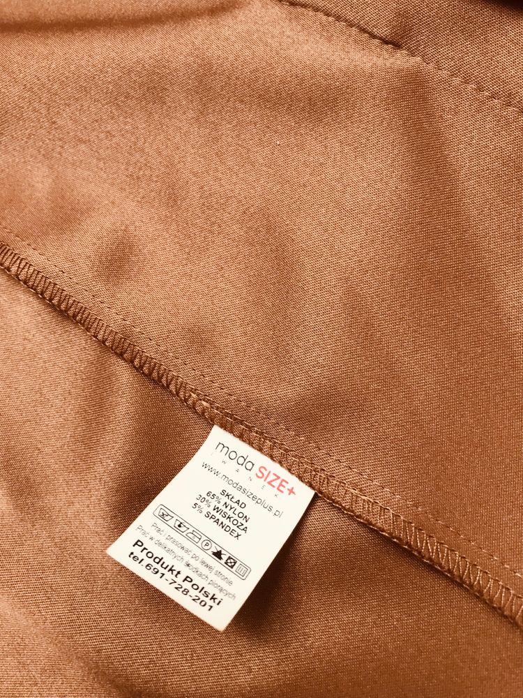 Długa kamizelka wiosenna bezrękawnik brązowy 3xl 4xl elegancki