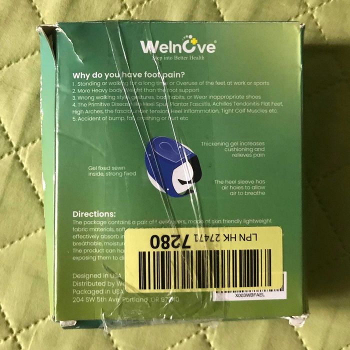 Захисні накладки Welnove для п'ят, 2 шт., розмір L . Нові .