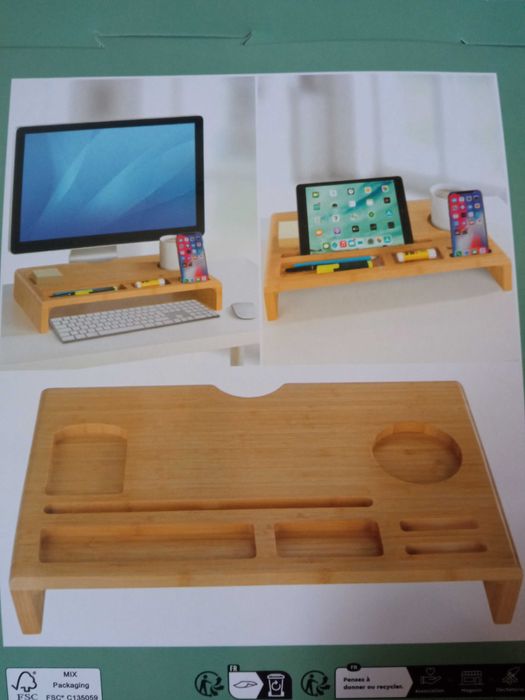 Organizer bambusowy, podstawka pod monitor, laptop, tablet WENKO