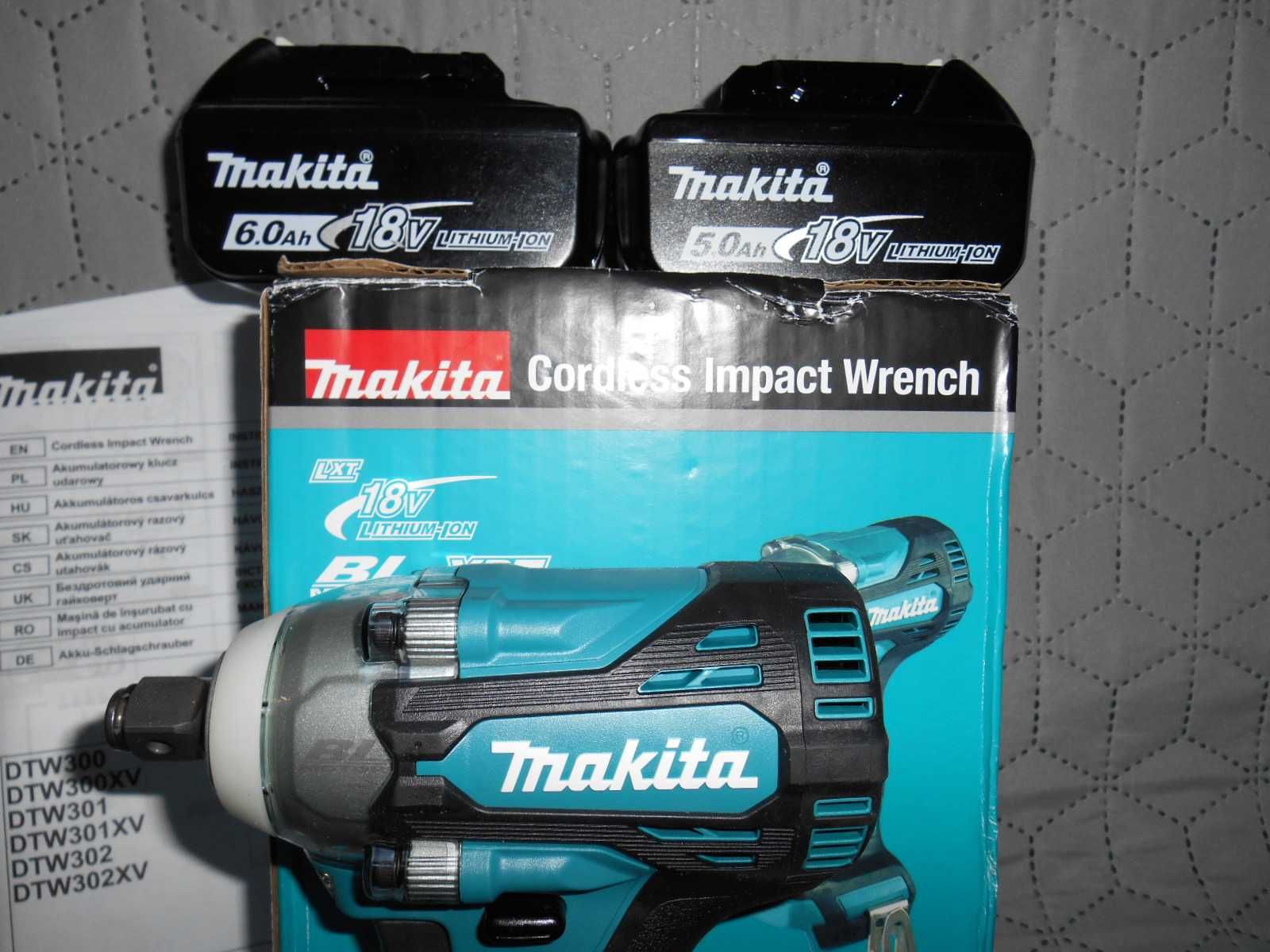 NOWY i MOCNY klucz MAKITA DTW 300 BL 18V - made in U.K. z akumulator