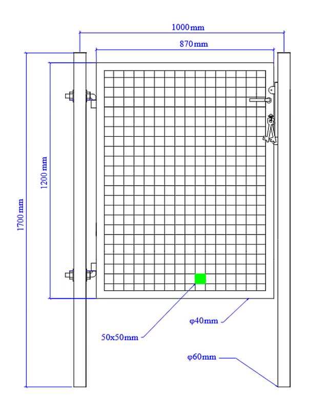 Furtka ogrodowa SX 1,00 x 1,20 m - antracyt , zielona