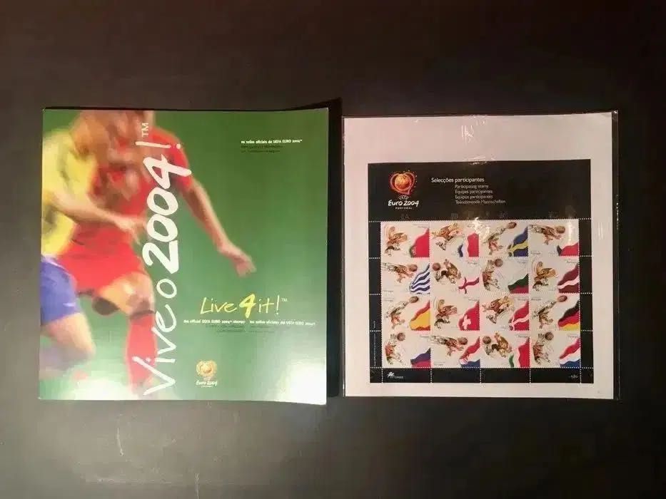 VIVE o 2004 - os selos oficiais da UEFA EURO 2004 - como novos