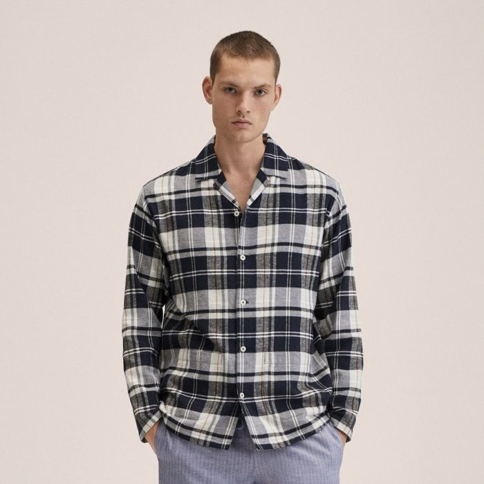 Чоловіча фланелева піжама Mango, сорочка фланелева манго, одяг для сну