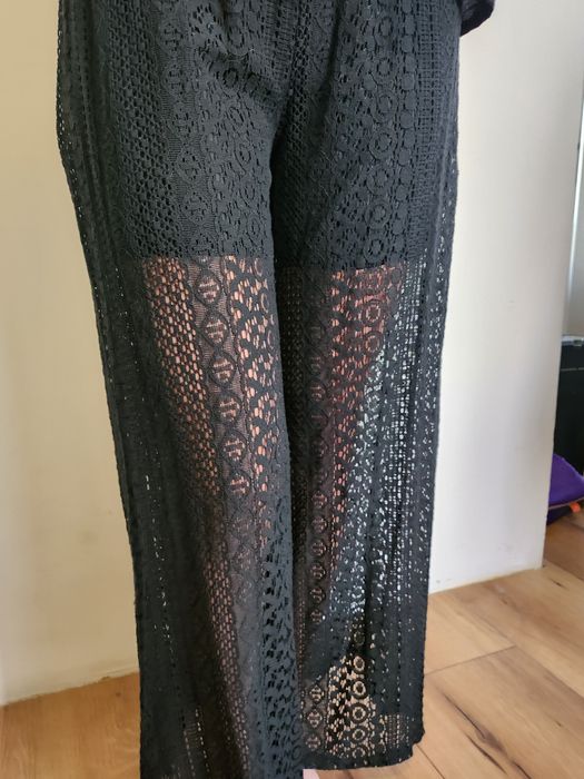 spodnie koronkowe dzwony Made in Italy one size