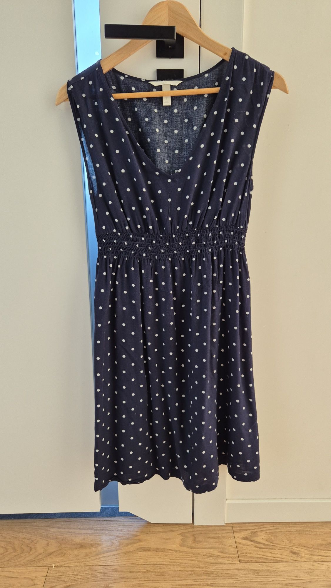 Granatowa sukienka w groszki H&M mama rozmiar S