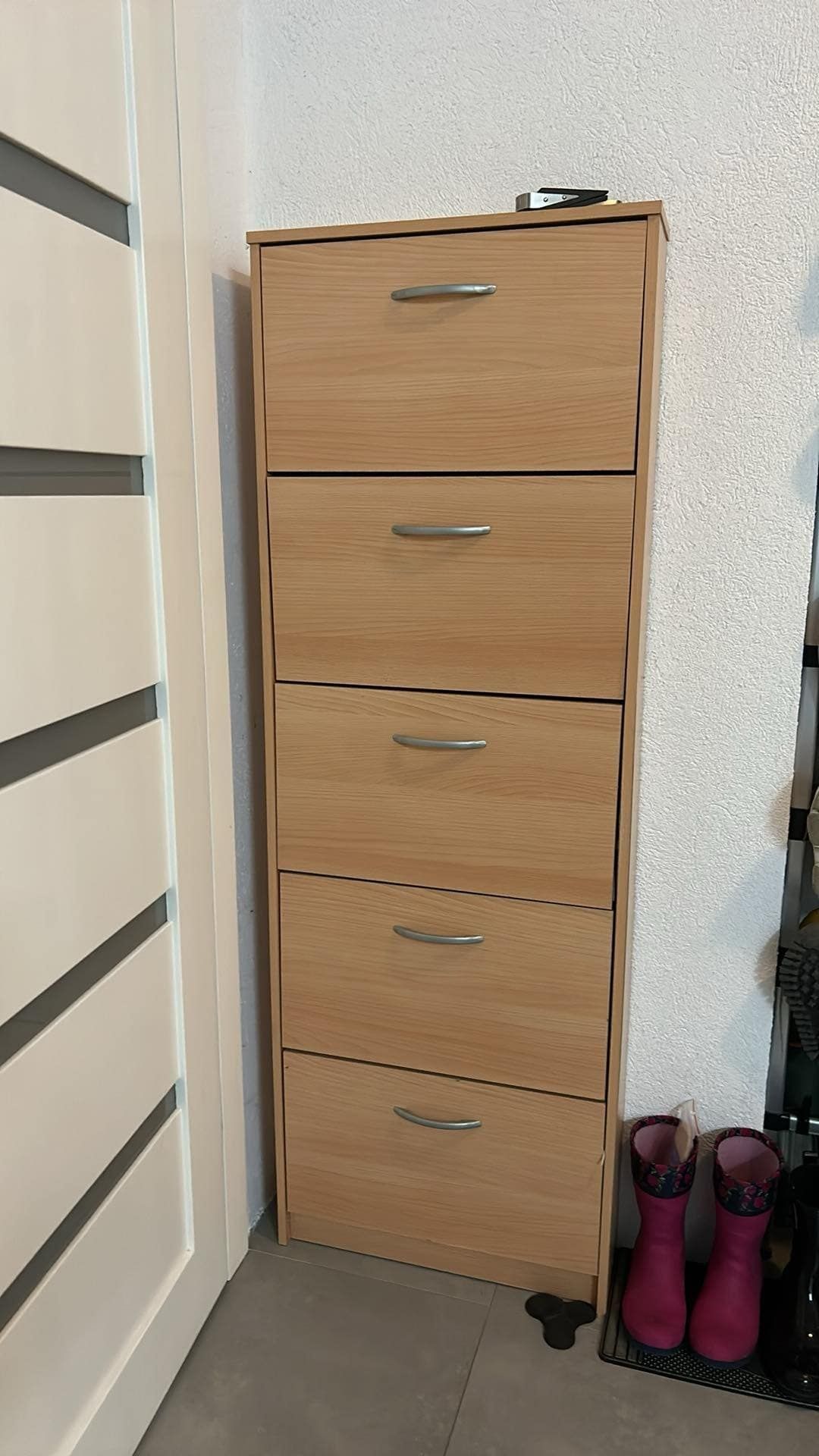 Komoda SZAFKA NA BUTY wąska wysoka 50 CM pojemna 5 szuflad bdb