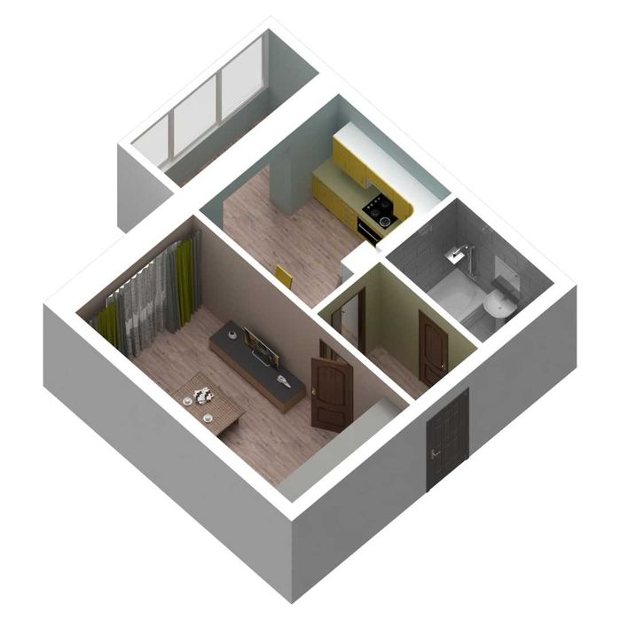 1-кімнатна квартира в класному районі.