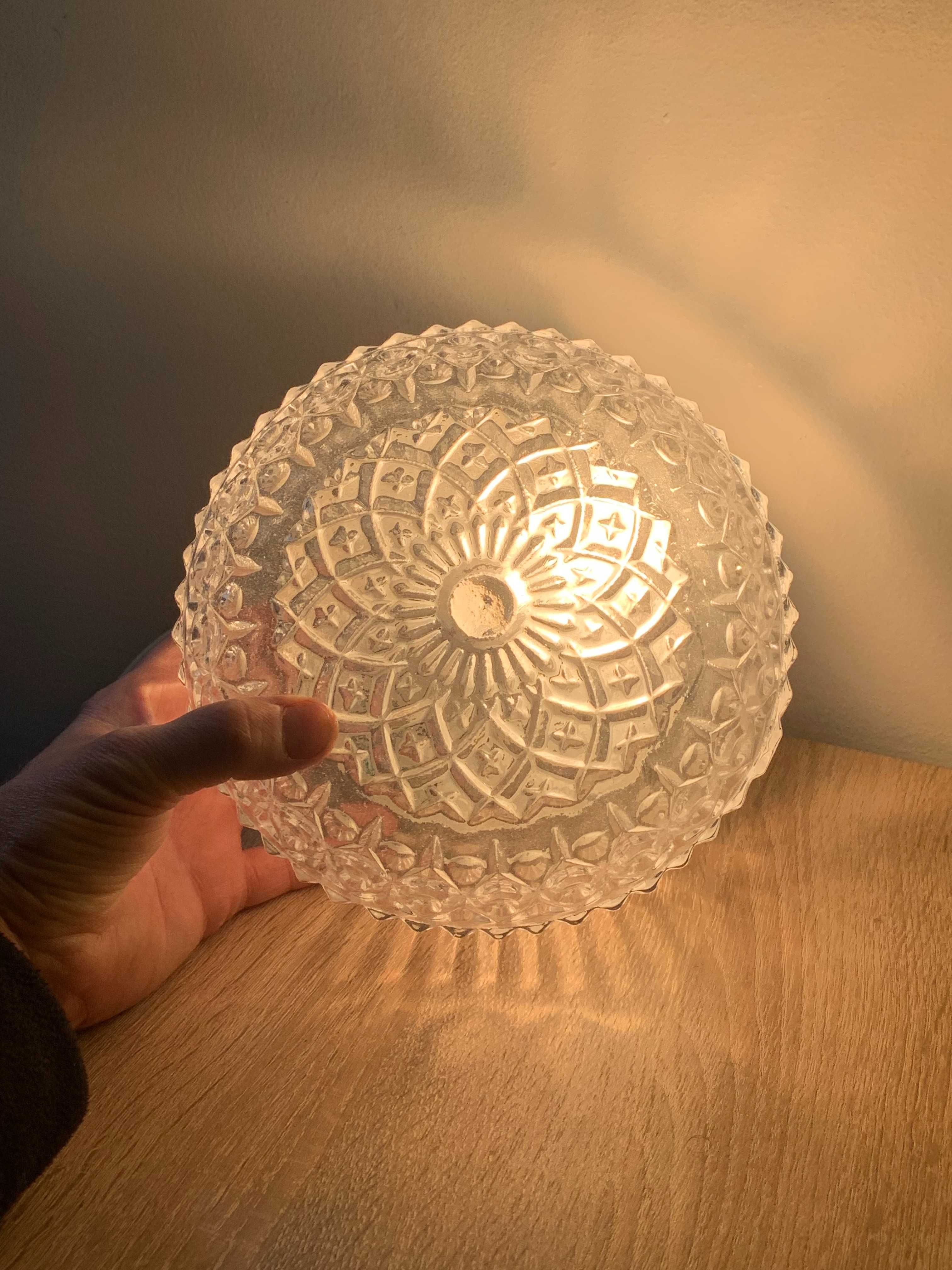 lampa plafon , kinkiet, szkło kryształowe, Vintage, DDR, Stan bd-