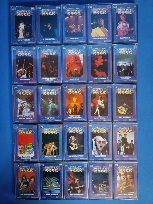 colecção 100 cassetes audio a "História da música Rock"
