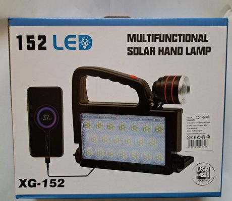 Ручний ліхтар LED XG-152COB (сонячна панель, USB-зарядка)