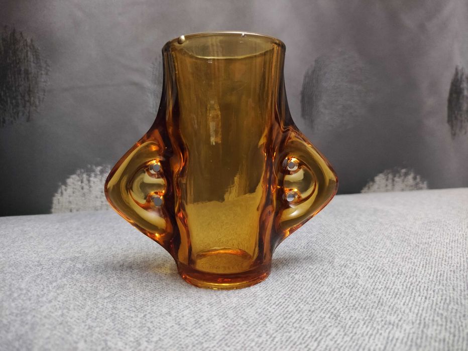 Wazonik szklany Nygus Huta Ząbkowice