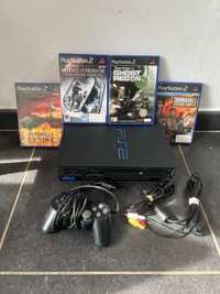 PlayStation 2 PS2 + 4 gry