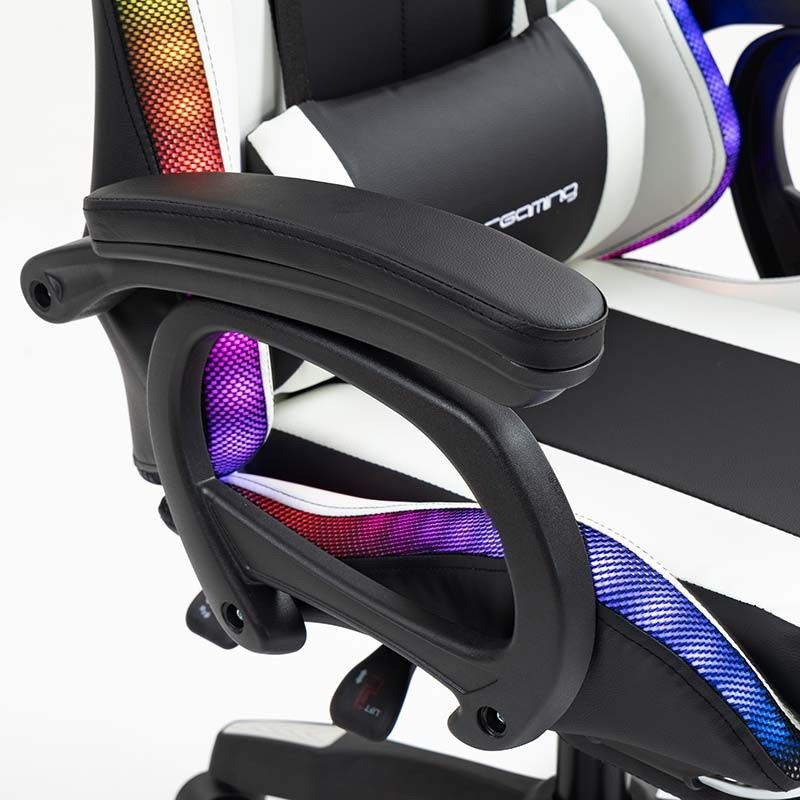 Cadeira gaming com Leds Nova na Caixa!  (Preto e branco)