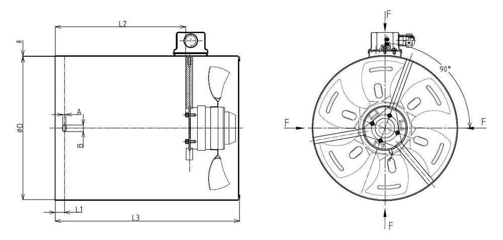 OBCE CHŁODZENIE Silnika Elektrycznego G-100 400V [3644]