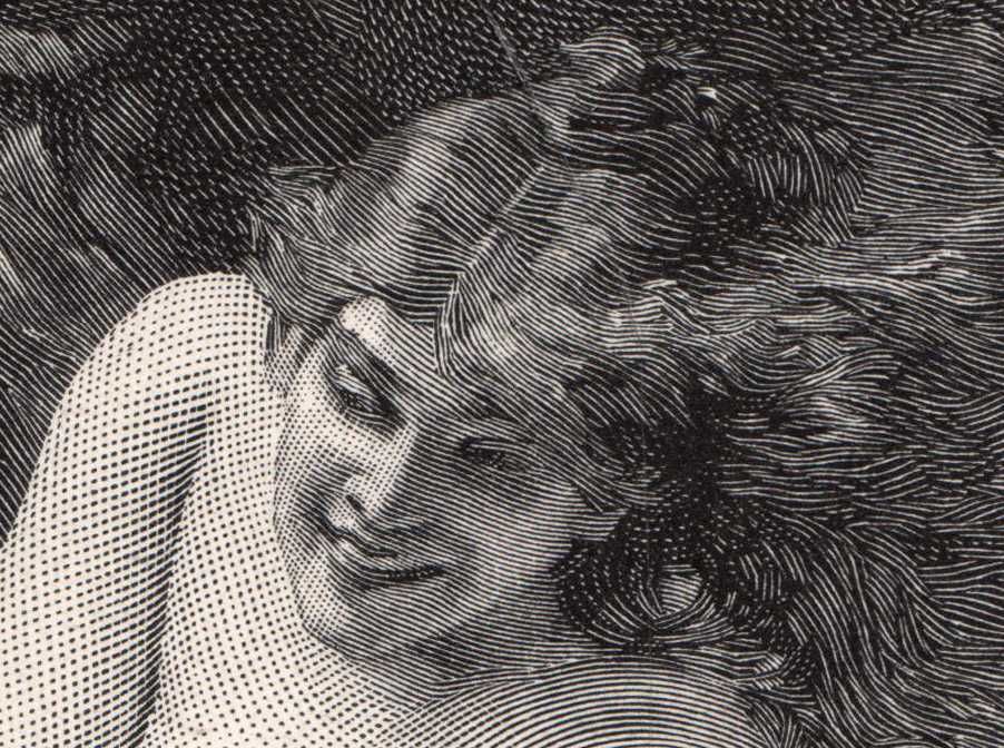 Comerre: Akt. Sylen i Bachantki. Drzeworyt 1903 r. oryginał