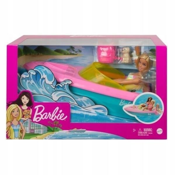 Barbie Lalka + Motorówka, Mattel