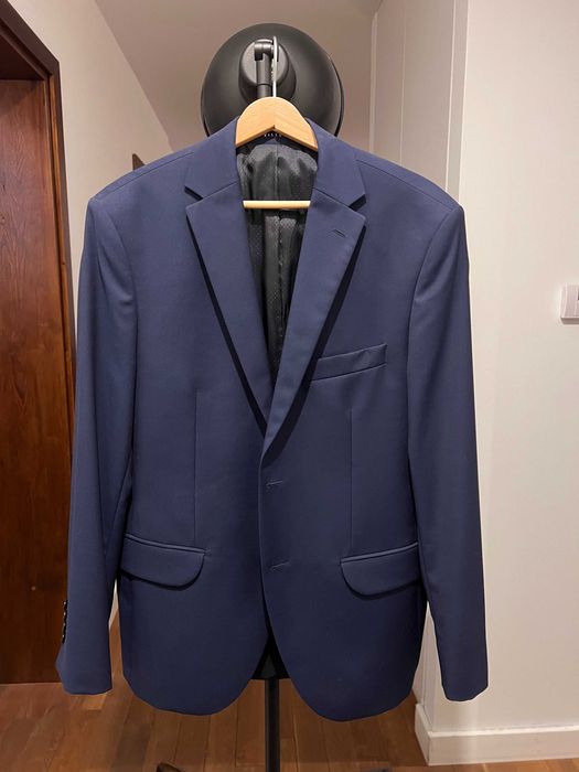 Garnitur Vistula granatowy wełniany Super Slim | marynarka + spodnie