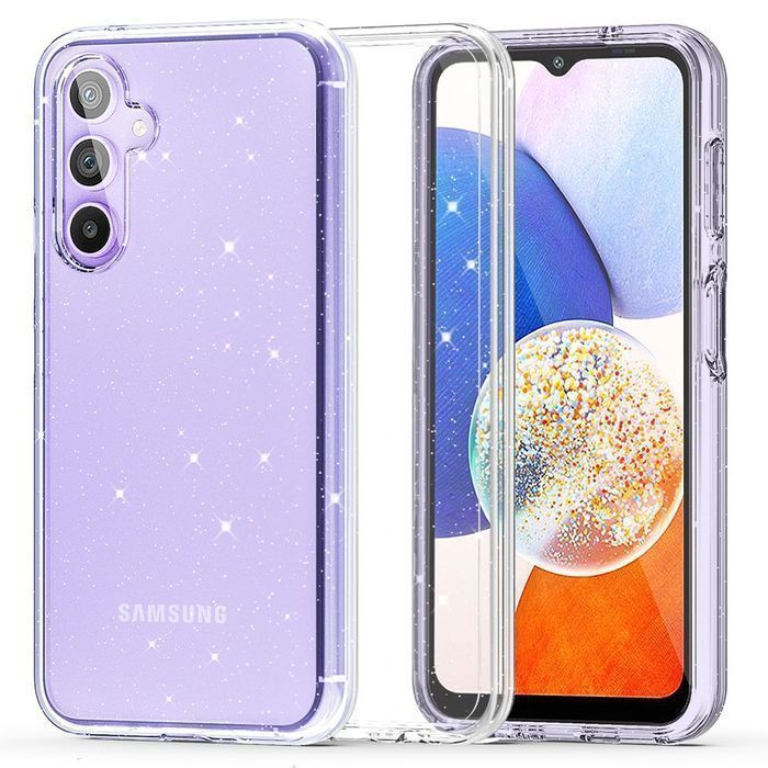 Etui Tech-Protect Flexair Hybrid do Galaxy A14 4G / 5G z brokatem