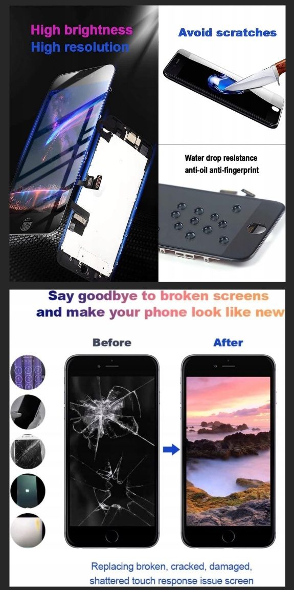 Wyświetlacz do iPhone'a 7 Plus LCD - biały