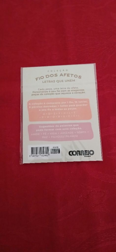 Letra P, da coleção Fio dos Afetos, nova
