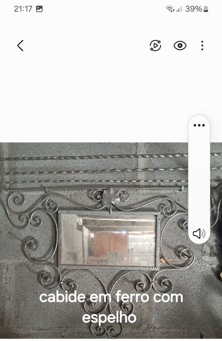 Cabide em ferro com espelho