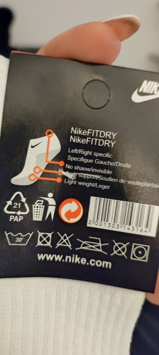 Skarpety Nike 1 para 36-39 Damskie