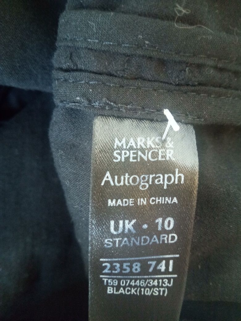 Czarna ażurowa marynarka Marks&Spencer żakiet bolerko kardigan M L
