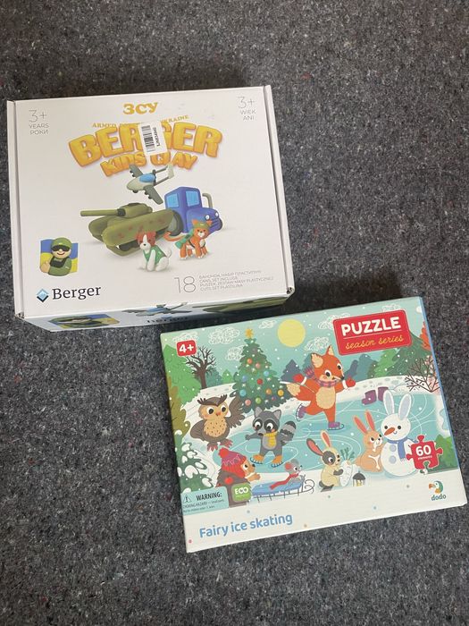 Новий Пазл dodo 4+ 60 елементів зима, новий набір пластиліну 18 банок